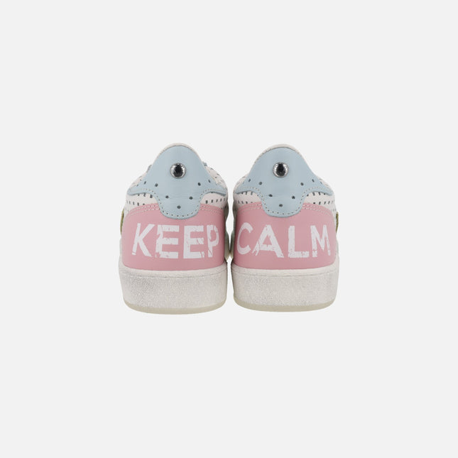 Deportivas de piel con calados en combinado multicolor