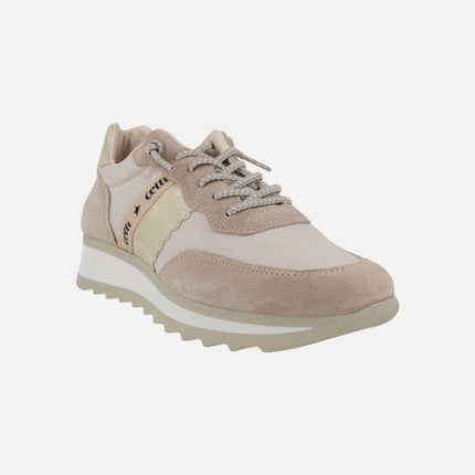 Zapatillas deportivas en combinado multi material con cordones elásticos