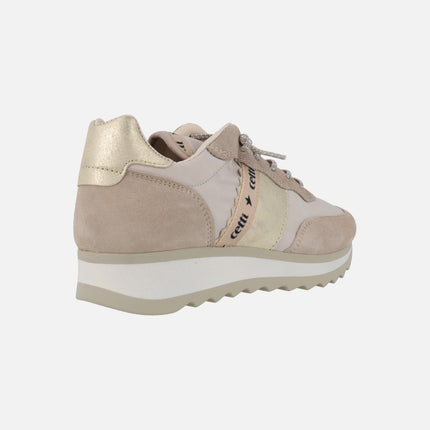 Zapatillas deportivas en combinado multi material con cordones elásticos