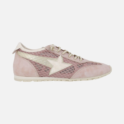 Zapatillas deportivas en combinado de piel y tejido rejilla
