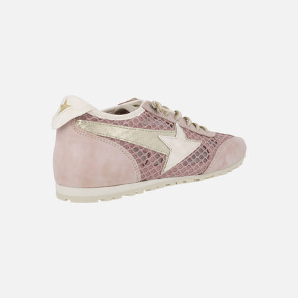 Zapatillas deportivas en combinado de piel y tejido rejilla