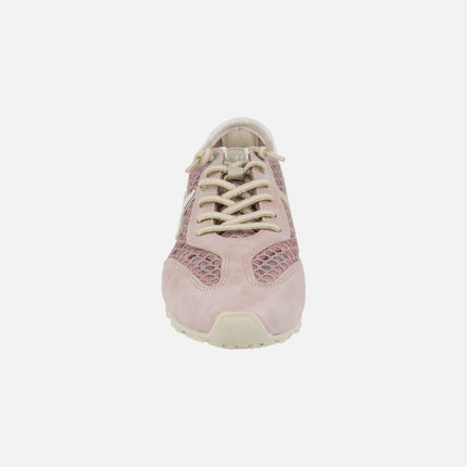 Zapatillas deportivas en combinado de piel y tejido rejilla