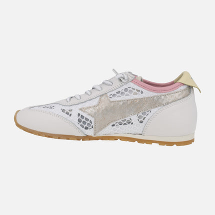 Zapatillas deportivas en combinado de piel y tejido rejilla