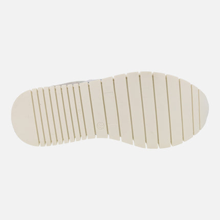 Zapatillas deportivas en combinado beige con piso XL