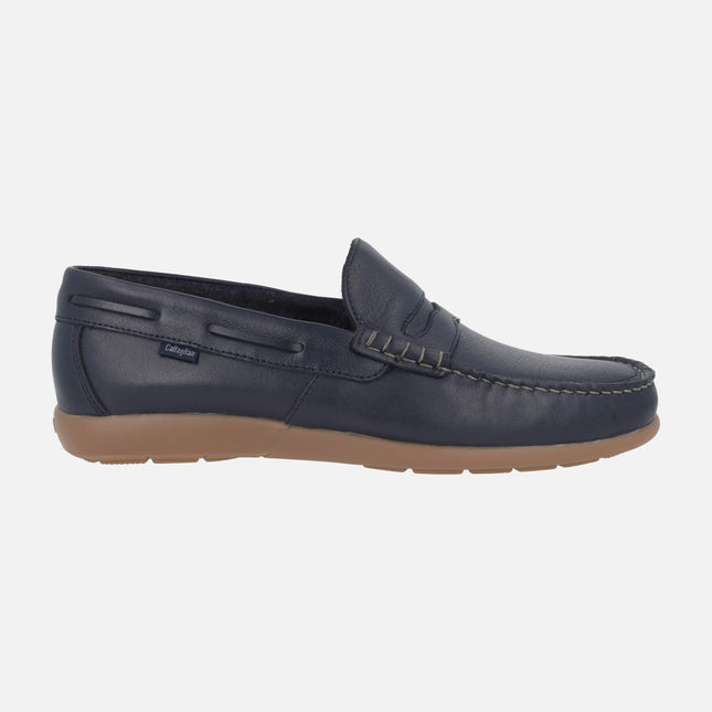 Nautical style leather moccasins with mask Mediterrani
