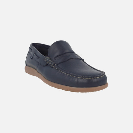 Mocasines de piel estilo náuticos con antifaz Mediterrani
