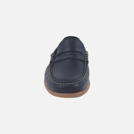Mocasines de piel estilo náuticos con antifaz Mediterrani