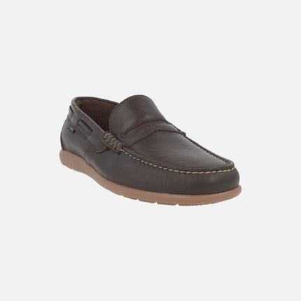 Mocasines de piel estilo náuticos con antifaz Mediterrani