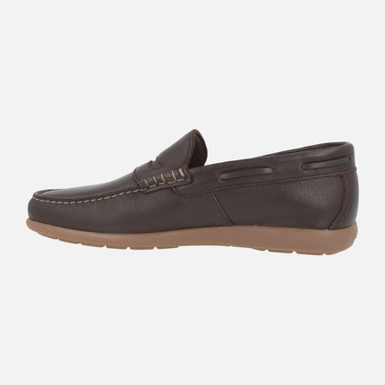 Mocasines de piel estilo náuticos con antifaz Mediterrani