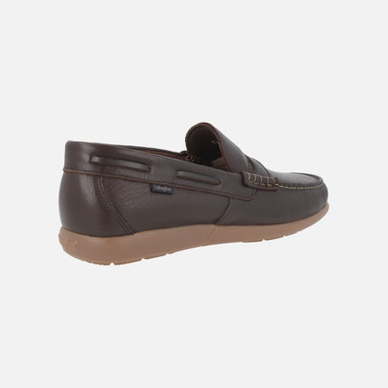 Mocasines de piel estilo náuticos con antifaz Mediterrani