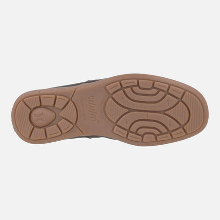Mocasines de piel estilo náuticos con antifaz Mediterrani