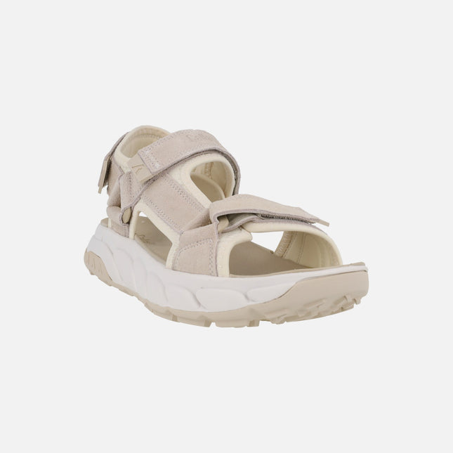 Sandalias Wallander en combinado marfil con velcros ajustables