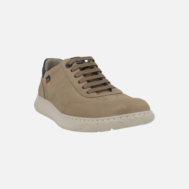 Zapatos deportivos para hombre en piel nobuck con cordones