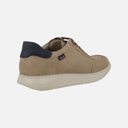 Zapatos deportivos para hombre en piel nobuck con cordones