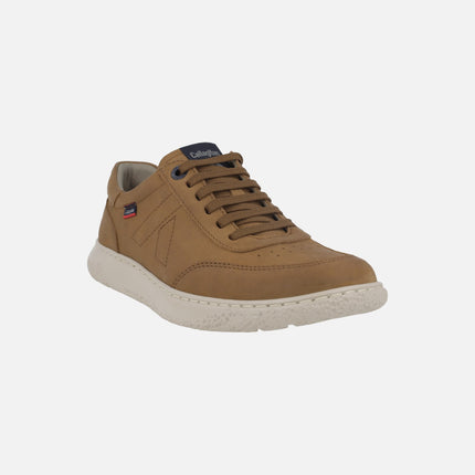 Men's sneakers in nubuck leather with laces