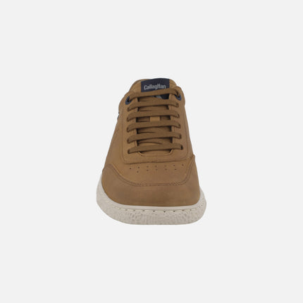 Men's sneakers in nubuck leather with laces