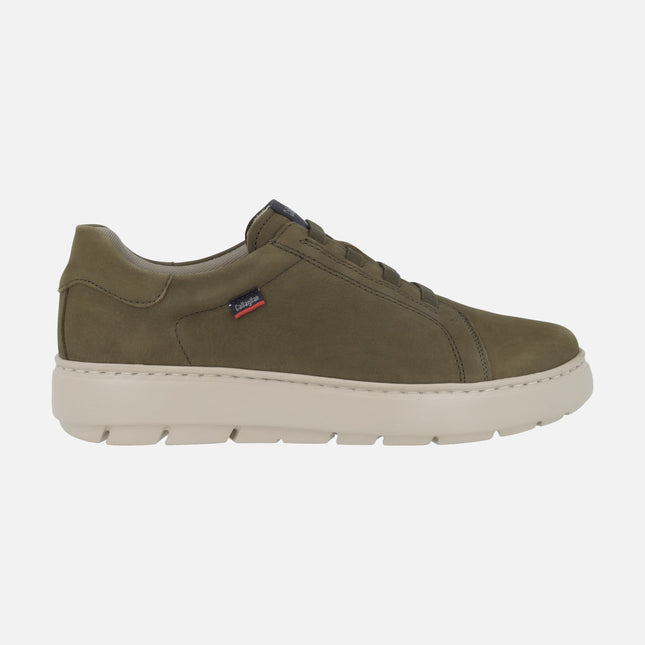 Men's sneakers in leather nubuck with elastics Adaptable 
