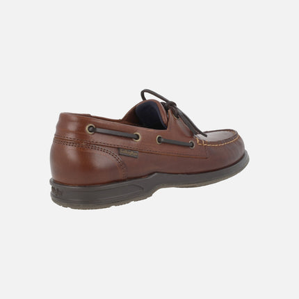 Zapatos náuticos para hombre en piel marrón