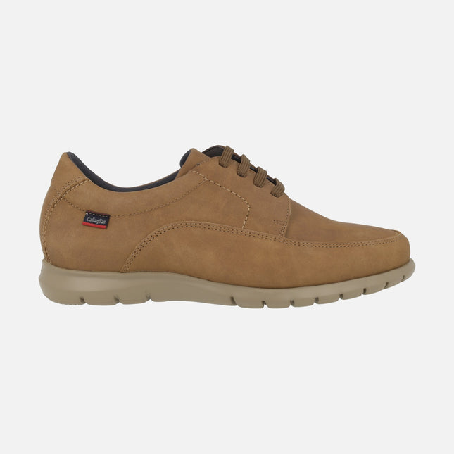 Men's shoes in nubuck leather with lace closure