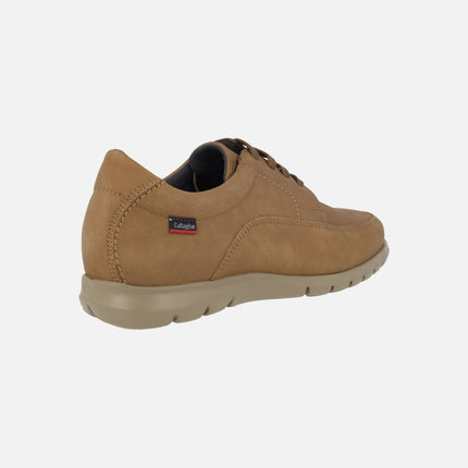 Men's shoes in nubuck leather with lace closure
