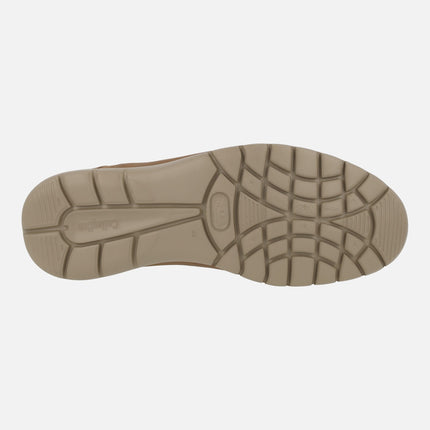 Men's comfort moccasins in nubuck with elastics