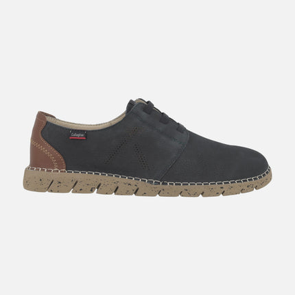 Men's nubuck shoes with elastic laces and Extralight outsole