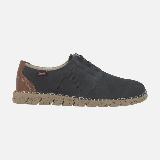 Men's nubuck shoes with elastic laces and Extralight outsole