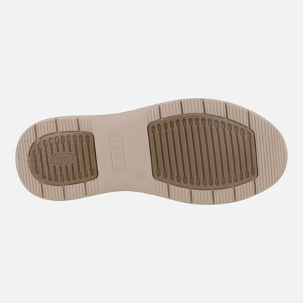 Comfort sneakers with laces and zipper in beige combination