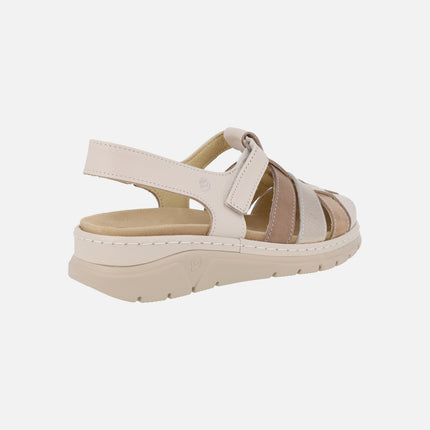 Sandalias combinadas estilo cangrejeras con cierre de velcro