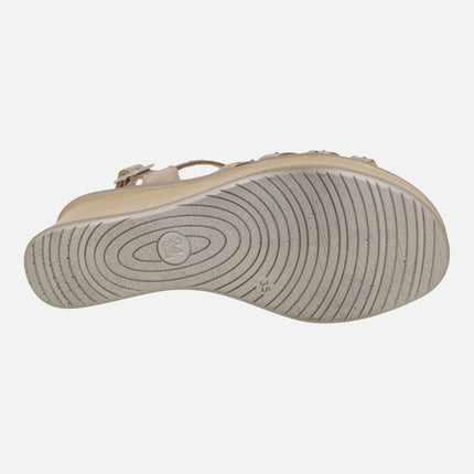 Sandalias de ante con plataforma y strass de colores