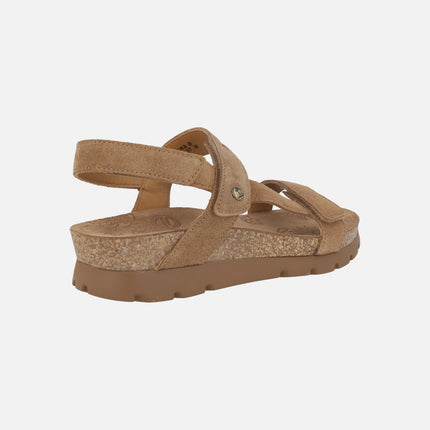 Selma suede leather sandals with velcro closure