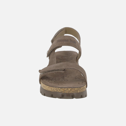Selma suede leather sandals with velcro closure
