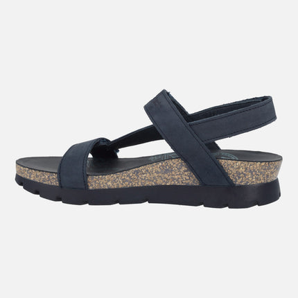 Selma leather sandals with velcro closure
