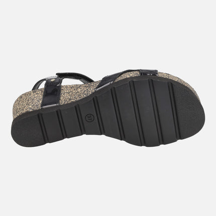 Sandalias de cuña con cierre de velcros Julia