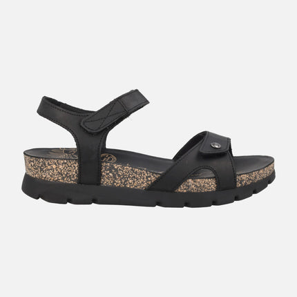 Sandalias Sulia Basics en piel con cierre de velcro