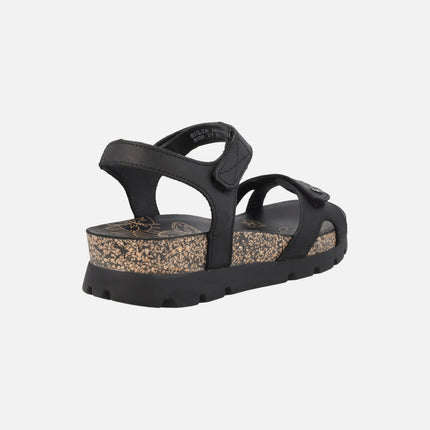 Sandalias Sulia Basics en piel con cierre de velcro