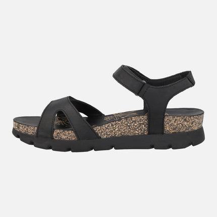 Sandalias Sulia Basics en piel con cierre de velcro