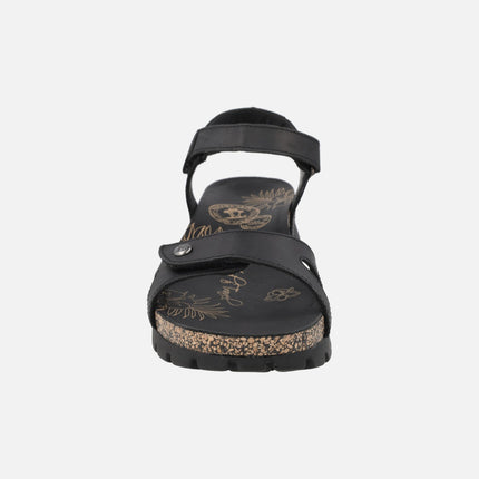 Sandalias Sulia Basics en piel con cierre de velcro
