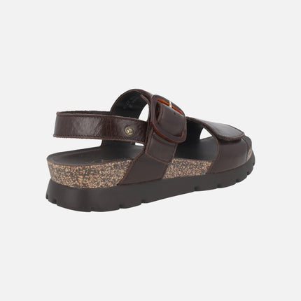Sandalias para mujer Panama jack Sara en piel napa marrón