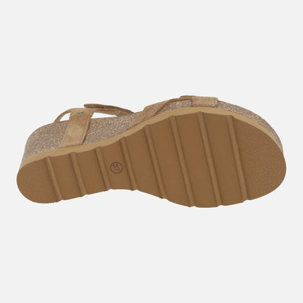 Sandalias de cuña con cierre de velcros Julia