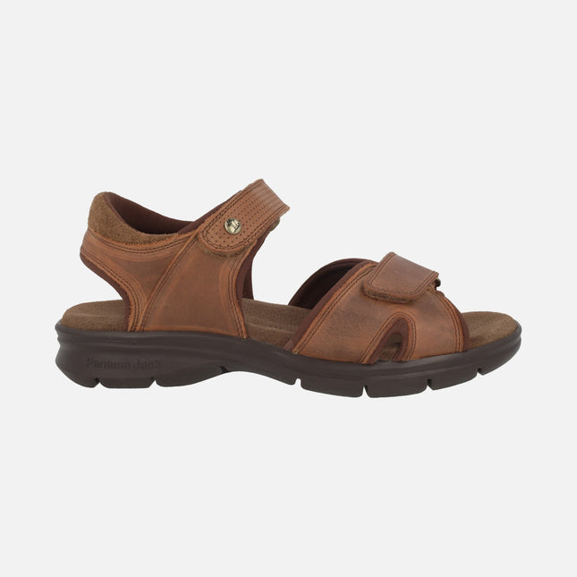 Sandalias de piel para hombre con cierre de velcro Sanders Basics