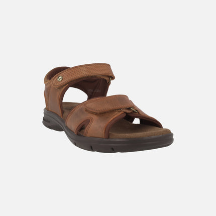 Sanders Basics Men's Leather Sandals with Velcro Closure