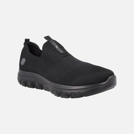 Zapatillas deportivas sin cordones estilo calcetín en tejido negro