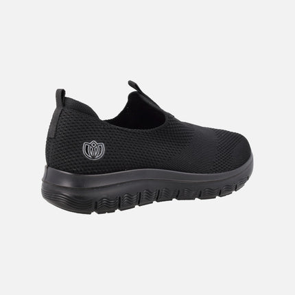 Zapatillas deportivas sin cordones estilo calcetín en tejido negro