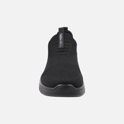 Zapatillas deportivas sin cordones estilo calcetín en tejido negro