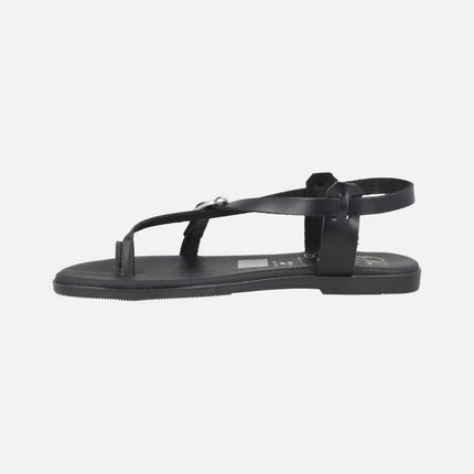 Sandalias de piel de tiras finas y hebilla