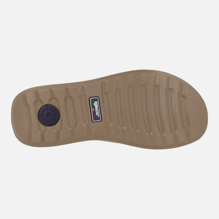 Camel suede leather sandals with velcro closure