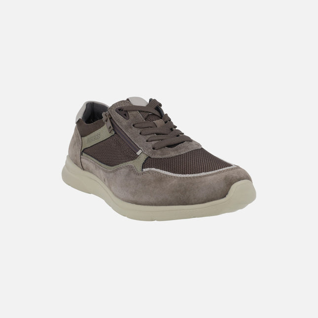 Men's Special width sneakers in taupe combination
