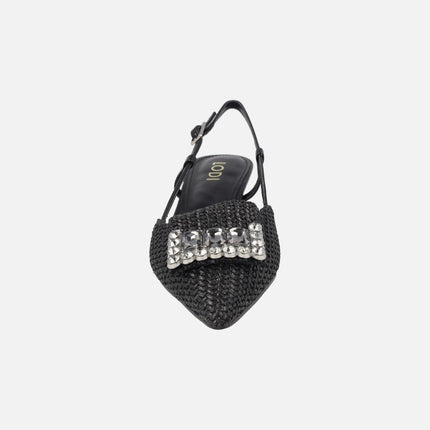 Zapatos de salón destalonados con adorno de pedrería A-CASIOPEA