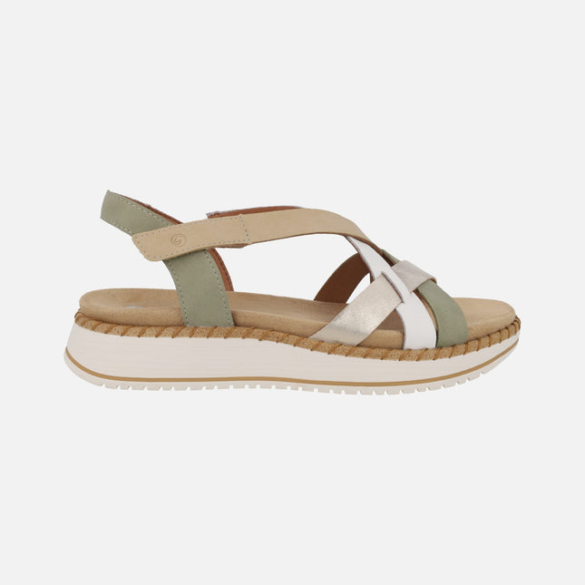 Sandalias de tiras combinadas con cierre de velcro